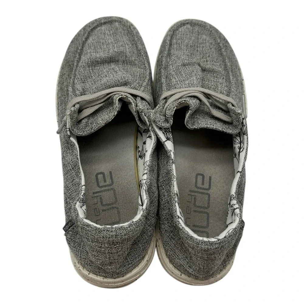 Hey Dude Wendy Linen Shoes Womens 10 Iron Grey Slip On Lightweight Loafer Casual